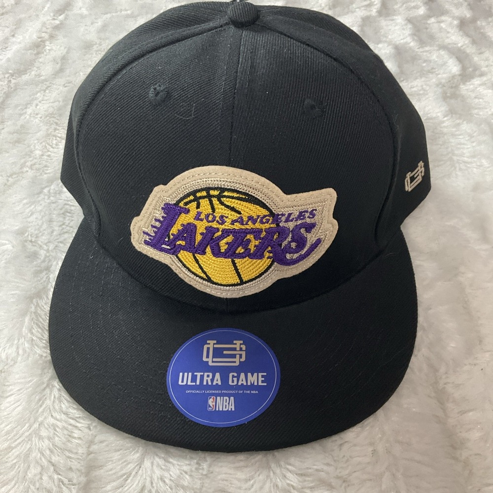 Ultra Game Los Angeles Lakers Snapback Hat LA NBA Black & Gold Men's Cap New